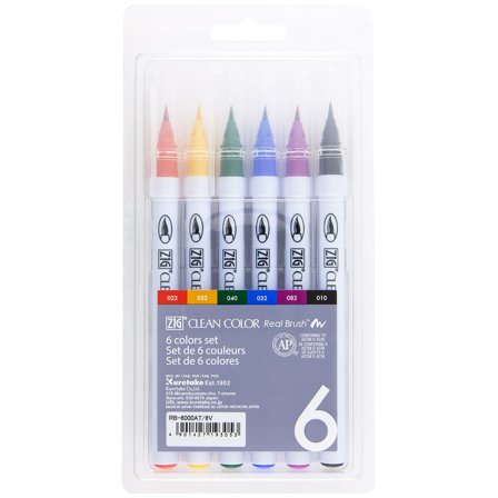 ZIG Kuretake Clean Color Real Brush 6-set