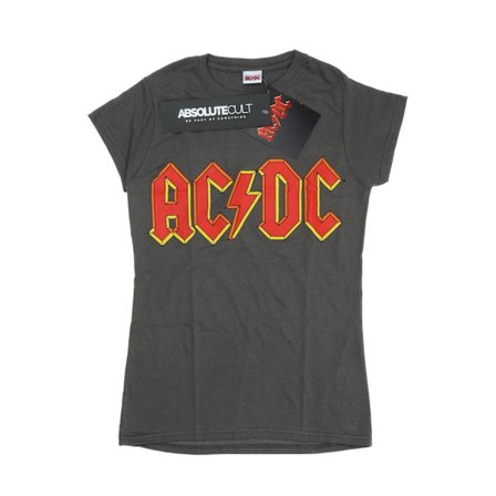 AC/DC Dam/Kvinnor Röd Logo Bomull T-shirt XS Kol