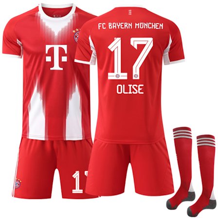 2025-2026 Bayern München Børne Voksen Fodboldtrøje Nr. 17 Olise