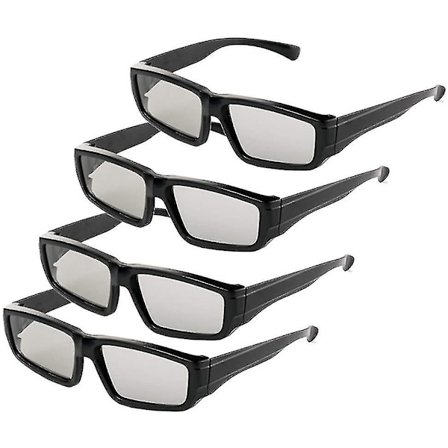 4 stk 3D-briller Unisex Passive Polariserte 3D-briller for LG, Sony, Panasonic, Toshiba, Vizio og alle passive 3D-TV-er for å se filmer Sirkulær Po (