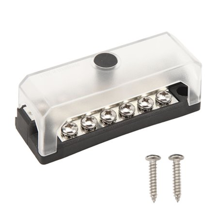 100A 32V 12-liittimen virranjakoblokki, liitinkisko kannella 32V DC kuorma-autoille, matkailuautoille, veneille