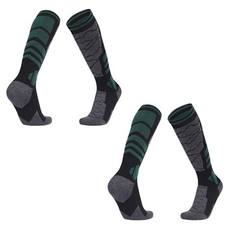 Skistrømper til mænd og kvinder (2 par), langrend, mørkegrøn KLB