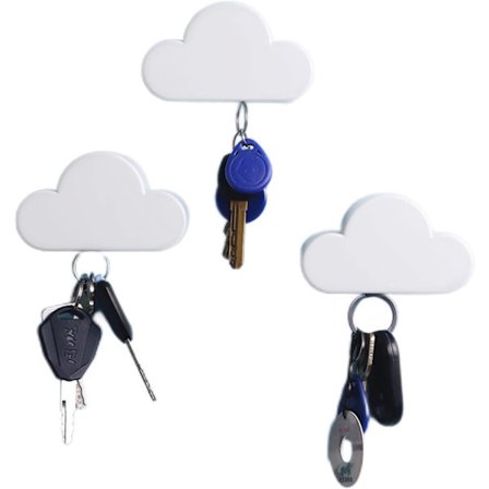 Magnetisk veggmontert nøkkelholder Søt sky nøkkelholder krok Magnetisk nøkkelholder Magnetiske nøkkelkroker Hvit sky magnetisk nøkkelholder for dører 