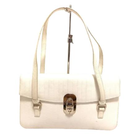 Salvatore Ferragamo Pre-owned Pre-owned Leather handTass , Wit , Dames , Maat: ONE Size Vintage Tassen