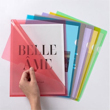 A4 Klar Plastikmappe, 48 Plastikstykker til Papir