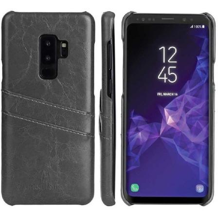Samsung S9 stødabsorberende kortholder retro Svart