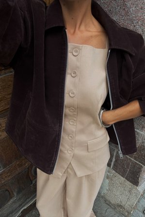 NA-KD hochgeschlossenes Westen-Top - Ärmellose Tops - Braun - EU 40