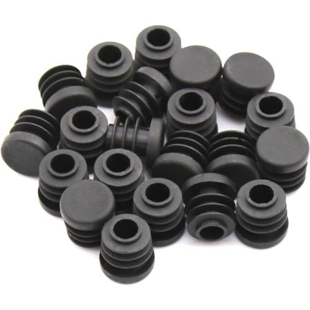 16mm sorte plastikpropper, sorte runde rørhætter, indre ende til stole, skrivebord, bordben, møbelrør, 20 stk