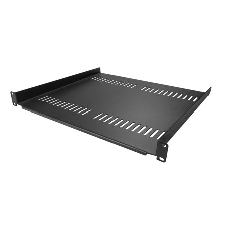 StarTech 1U Vented Server Rack Cabinet Shelf, 16in Deep Fixed Cantilever Tray, Rackmount Shelf for 19" AV/Data/Network Equipment Enclosure w/ Cage
