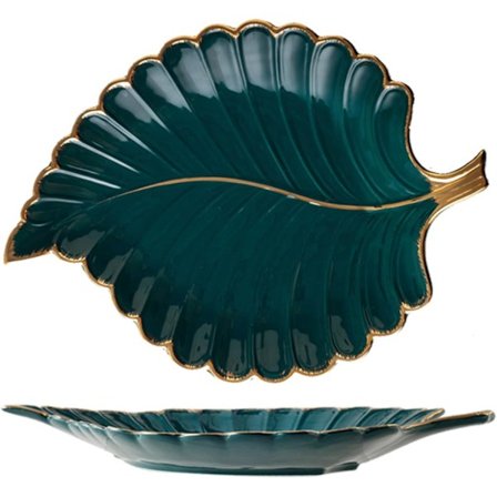 Dekorativ Blad Nøkkelskål Hvit Smykkeskål Dekorativ Keramisk Skål for Nøkler Smykker Porselen Dekorativ Skål Gaveplate