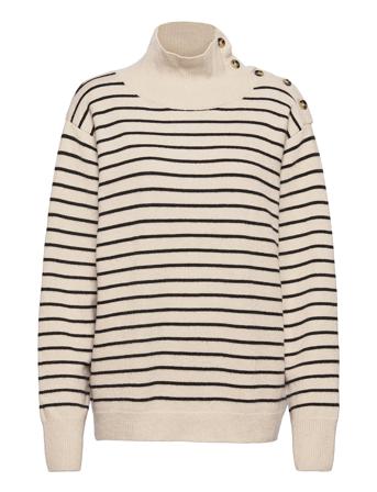 Sllyrica Stripe Pullover Ls Pullover Beige Soaked In Luxury