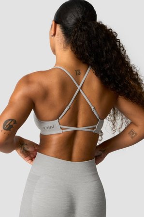 Smooth Seamless Strappy Sports Bra Light Grey Melange