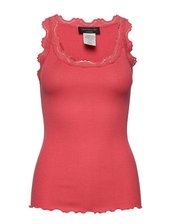 Silk Top W/ Lace T-shirts & Tops Sleeveless Röd Rosemunde
