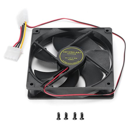 Kjølevifte 12cm Svart 2600 Høyhastighets Voldsom Stille Høy Luftmengde Datamaskin Kabinett Radiator Dobbel Ball Svart Vifte