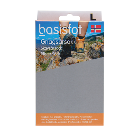 Basisfot Gnagsårsokk, Str. L, grå, 1 par
