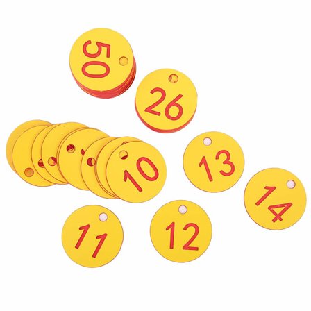 Graverede nummererede tags, nummererede nøglering runde plastik hive tags avlsmarkører med huller