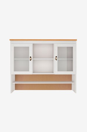 Loft24 - Opbevaringsskab Oslo 2 glaslåger/åbne - Hvid - Skabe - Fra Homeroom