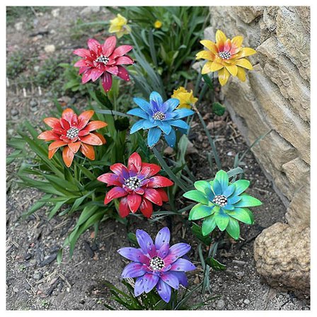 Metall Daglilje Blomster Hagepinner Jern Håndverk Håndsmidd Metall Hagekunst Morsdag-wtake