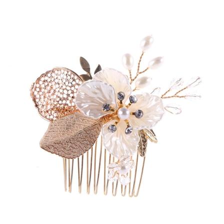 Mosaikk Rhinestone Imitert Perle Bryllup Brud Hårkam Damer Bursdag Tiara, Egnet for Matchende Diverse Kjoler