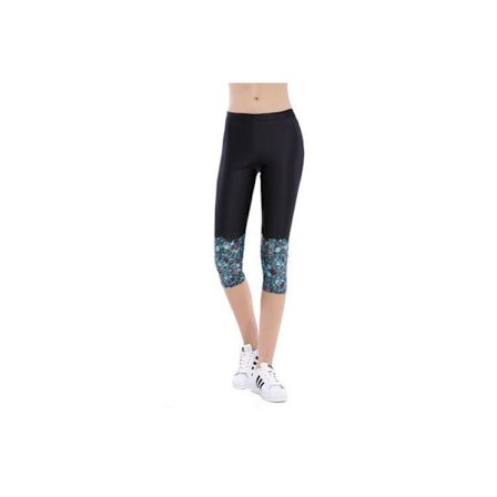 Svarta Capri Leggings med Snäckslasmönster