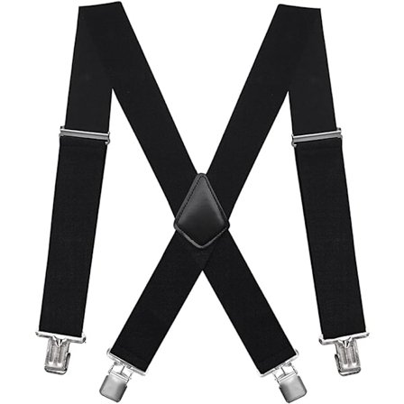 Elastiske seler 5 cm brede, 4 stærke clips X-form, mænd & kvinder