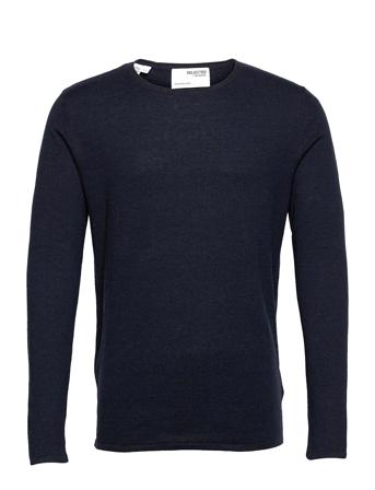 Slhrome Ls Knit Crew Neck Navy Selected Homme