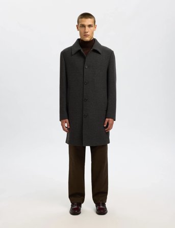 Selected Slharchive Wool Blend Car Coat - Grey - M