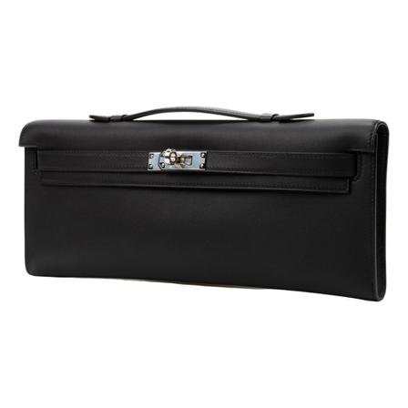 Hermès Vintage, Pre-owned Kelly Cut Clutch Zwart, Dames, Maat:ONE Size