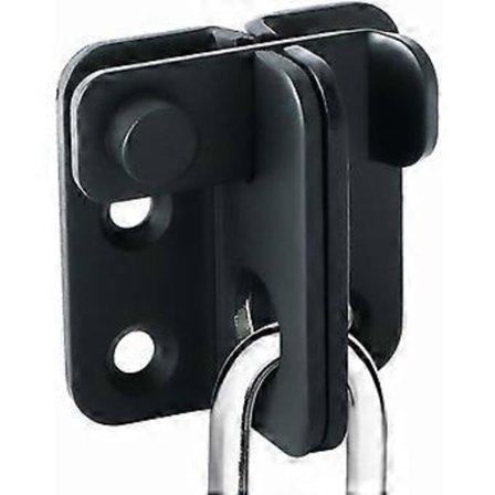 Liukuoven lukko riippulukko Hasp Oven lukko Salpa Solkilukko Varkaudenestokoukku, ruostumaton teräs, mattamusta viimeistely