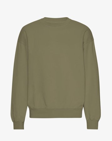 Organic Oversized Crew - Dusty Olive - Male - S