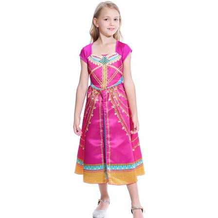 2025 Senaste Modell Dressy Daisy Arabisk Prinsessa Kostym Flickor Utklädnad Magdansdräkt 2-Delad Topp & Byxor Set Barn Halloweenfest