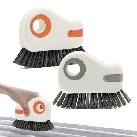 2-delt sett med rengjøringsverktøy for vindusspor, rengjøringsbørster, bad, håndbørster, multifunksjonell flisrengjøringsbørste for persienner