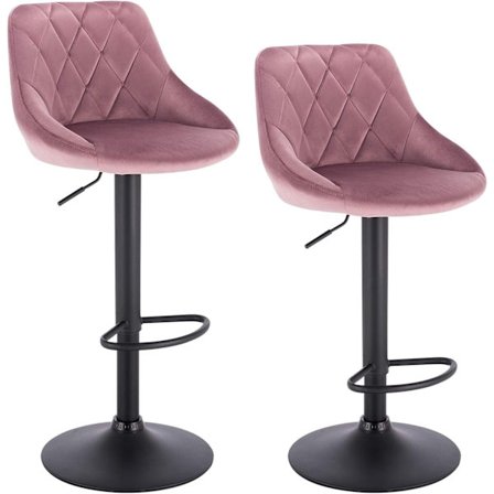 Rootz Velvet -baarijakkarat - Työpöytäjakkarat - Säädettävät kääntyvät tuolit - Mukavat, ergonomiset, helppo puhdistaa - 35 cm x 38 cm x 84-106 cm