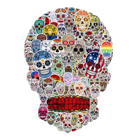 Sugar Skull Stickers Laptop Cool Skull Decals Skateboard