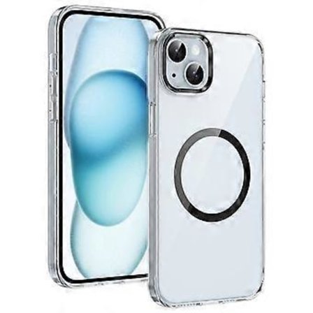 Kompatibel med iPhone 14 Deksel Kompatibel med MagSafe Hard PC Telefondeksel Klar Bakside (Svart)