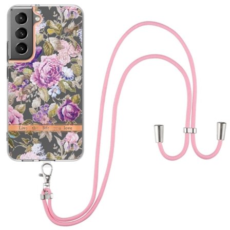 Slim og Holdbart Blødtcover med Snor til Samsung Galaxy S23 Plus - Hc006 Lilla Pæon