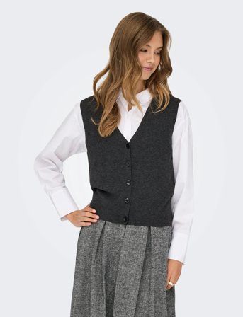 ONLY Onlbillie Sl Vest Cc Knt - Grey - S
