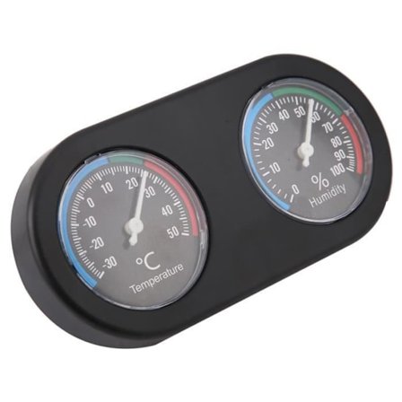Hygrotermograf, Mini Hygrometer Termometer Reptil Kjæledyr Termometer Temperatur Fuktighetsmåler Rund Form for Hygrometer