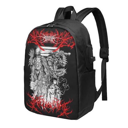 Anime Berserk Ryggsekk For Menn Kvinner Tenåringer, Vannbestandig Casual Dagstursekk Passer Bærbar PC Med Usb-Laderport, 17 Tommer Bookdheudhiu1285 M