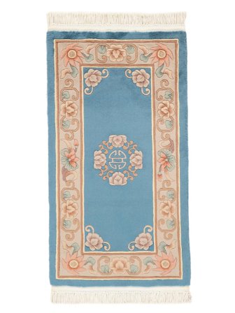 76X140 Tapis D'orient Chinois 90 Line Bleu Foncé/Beige (Laine, Chine)