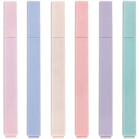 Overstregningstusser, milde assorterede farver, æstetiske søde pastel overstregningstusser med mejselspids, ingen blødning, hurtigtørrende, lette at 