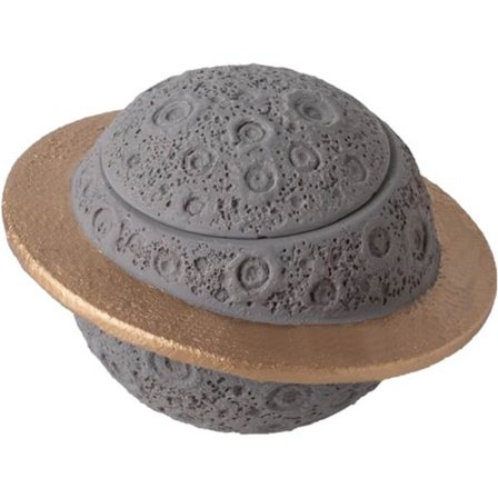 Måneformet kjæledyrminneurne Golden Ring Globe - Grå for kjæledyraske Lufttett minnesmerke Grå