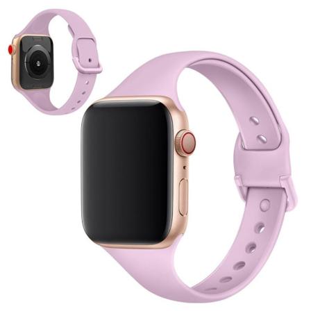 Apple Watch Series 5 40mm solid farve silikone Urrem - Lyselilla Pink