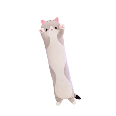 Lang kattepute Soveputer GRÅ 50CM