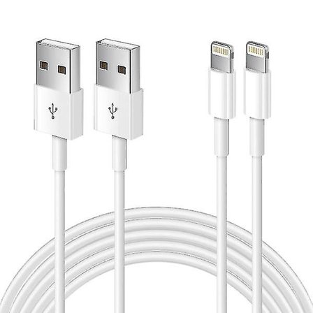 2-pakning kompatibel med Apple iPhone ladekabel 1m, Apple Lightning til USB-kabel 1 meter Hurtiglading Apple Telefon lange kabler_MGF