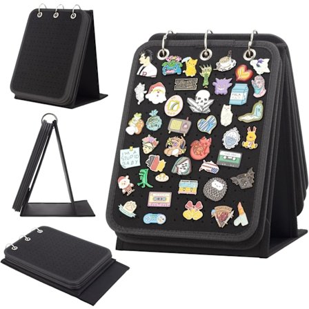 Pins Display Stativ, Pin Organizer, Enamel Pin Display Sider (Pins Medfølger Ikke)