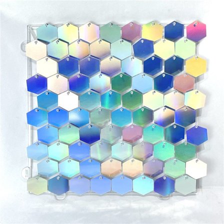 Hexagon Shimmer Board Paljettpanel FANTASY SILVER FANTASY SILVER