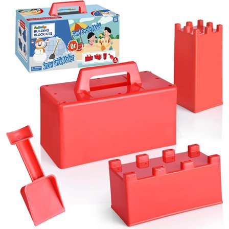 4-i-1 Snö- och Sandslottsset - För Sommar & Vinter - Med Formar och Spade - Strand- och Snöleksak