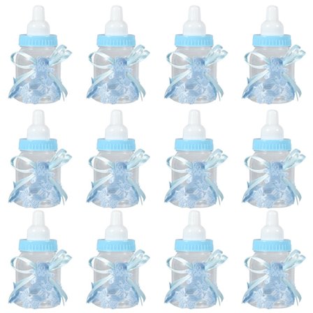 Slik Chokolade Flasker Æske Baby Shower Festgaver Dekorationer 12 stk Blå