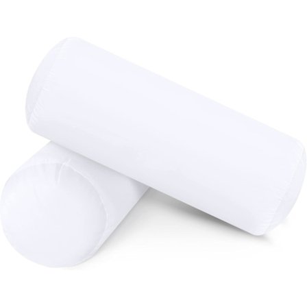 Kuddrulle (2-pack), 15 x 40 cm Stödkudde, Hollowfibre Bolster Kudde (Vit)
